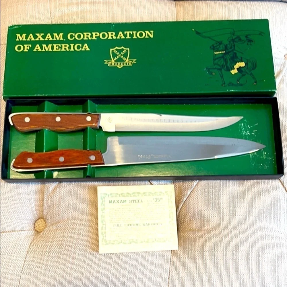 𝅺vintage Maxam Stainless Steel Knives Set of 2